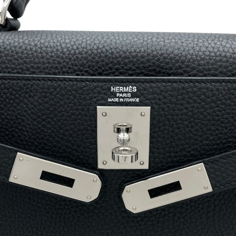 エルメス HERMES ケリー28 内縫い □R刻印　(2014年製) ブラック　シルバー金具 トゴ レディース ショルダーバッグ