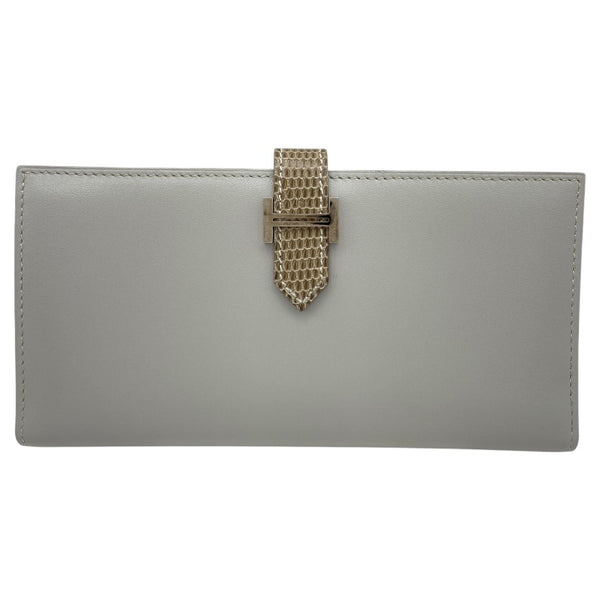 エルメス HERMES べアンクラシック X刻 グリペール・フィセル SV金具 タデラクト・リザード レディース 長財布