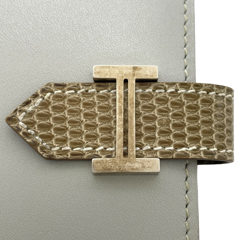 エルメス HERMES べアンクラシック X刻 グリペール・フィセル SV金具 タデラクト・リザード レディース 長財布