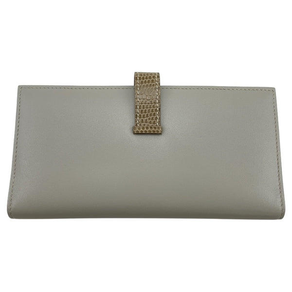 エルメス HERMES べアンクラシック X刻 グリペール・フィセル SV金具 タデラクト・リザード レディース 長財布