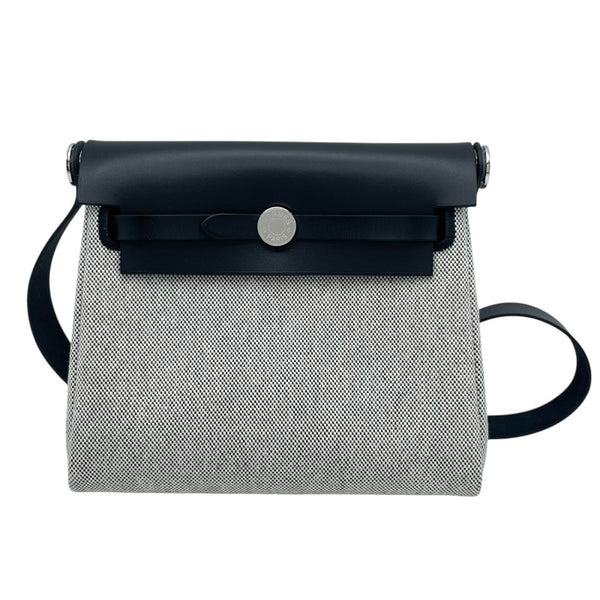 エルメス HERMES エールバッグジップミニ K刻印　(2025年製) ブラック/グレー　シルバー金具 トワル/ヴァッシュハンター レディース ショルダーバッグ