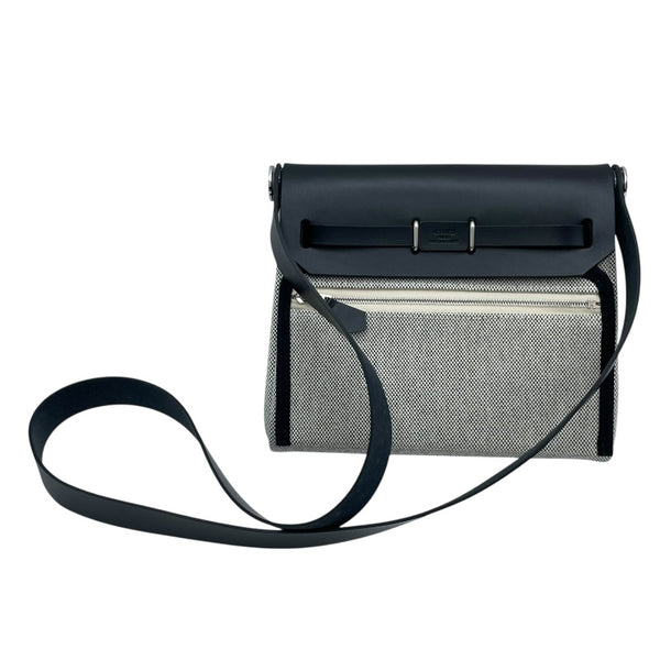 エルメス HERMES エールバッグジップミニ K刻印　(2025年製) ブラック/グレー　シルバー金具 トワル/ヴァッシュハンター レディース ショルダーバッグ