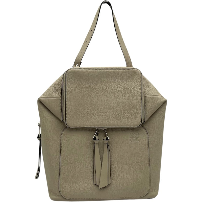 ロエベ LOEWE ゴヤバックパック ベージュ SV金具 レザー レディース リュック・デイパック