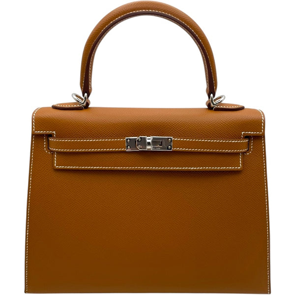 エルメス HERMES ケリー25 外縫い K刻印 ゴールド SV金具 エプソン レディース ハンドバッグ
