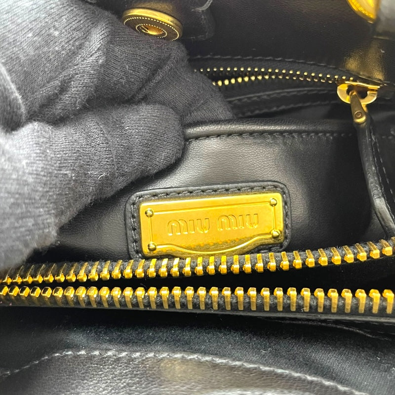 ミュウミュウ miu miu マテラッセハンドバッグ RNZ805 ブラック GD金具 レザー レディース ショルダーバッグ