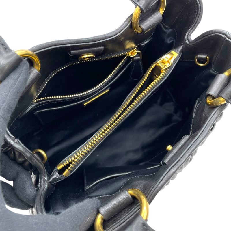 ミュウミュウ miu miu マテラッセハンドバッグ RNZ805 ブラック GD金具 レザー レディース ショルダーバッグ