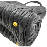 ミュウミュウ miu miu マテラッセハンドバッグ RNZ805 ブラック GD金具 レザー レディース ショルダーバッグ