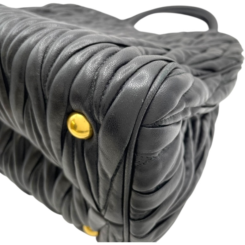 ミュウミュウ miu miu マテラッセハンドバッグ RNZ805 ブラック GD金具 レザー レディース ショルダーバッグ