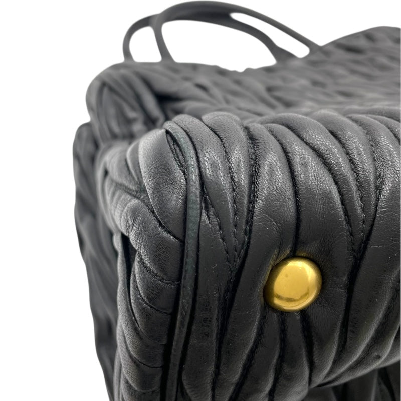 ミュウミュウ miu miu マテラッセハンドバッグ RNZ805 ブラック GD金具 レザー レディース ショルダーバッグ