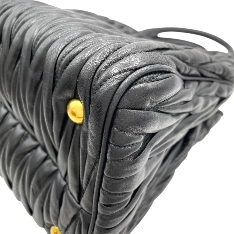 ミュウミュウ miu miu マテラッセハンドバッグ RNZ805 ブラック GD金具 レザー レディース ショルダーバッグ