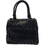 ミュウミュウ miu miu マテラッセハンドバッグ RNZ805 ブラック GD金具 レザー レディース ショルダーバッグ