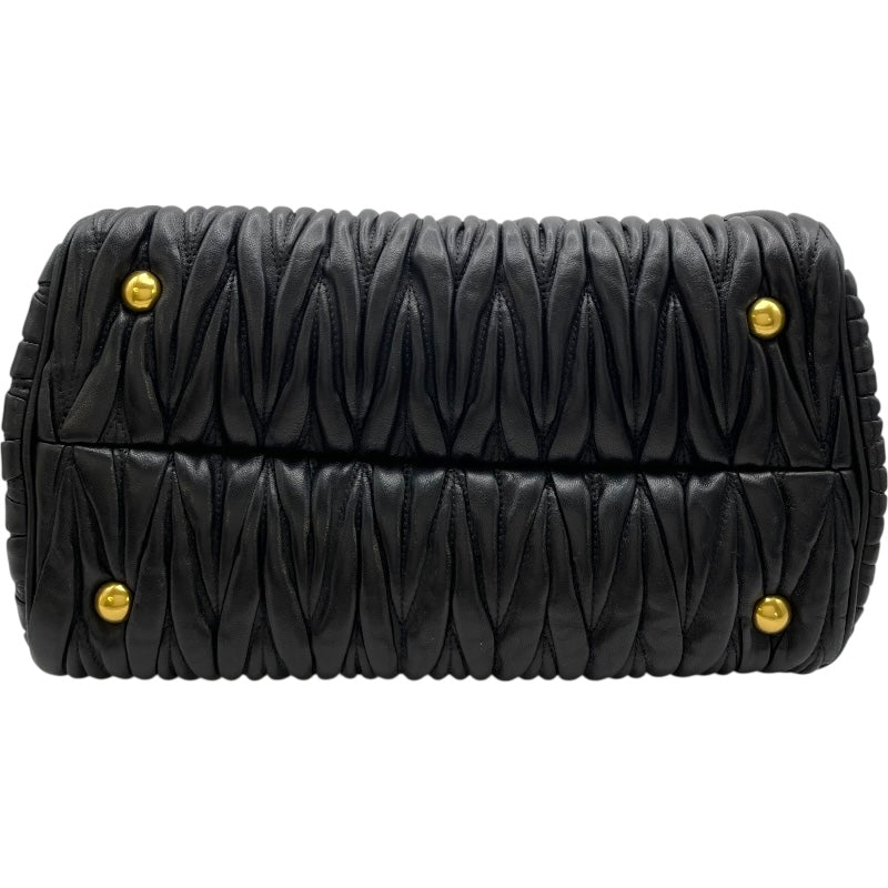 ミュウミュウ miu miu マテラッセハンドバッグ RNZ805 ブラック GD金具 レザー レディース ショルダーバッグ