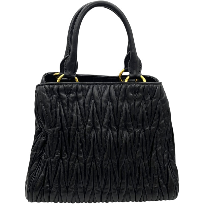 ミュウミュウ miu miu マテラッセハンドバッグ RNZ805 ブラック GD金具 レザー レディース ショルダーバッグ