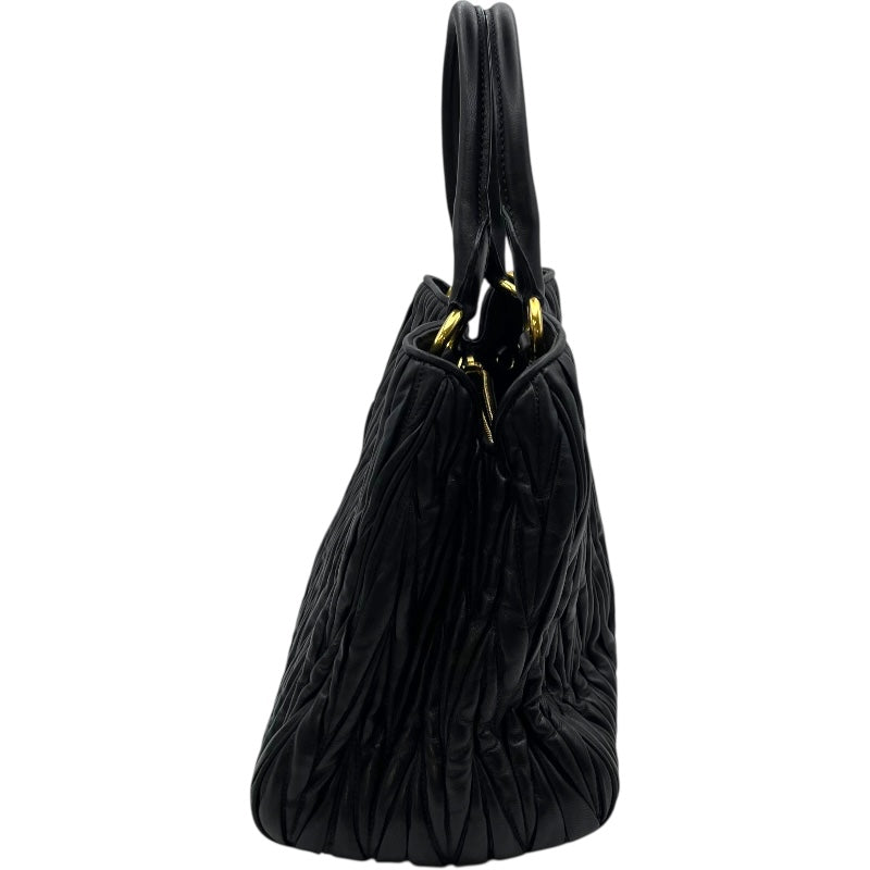 ミュウミュウ miu miu マテラッセハンドバッグ RNZ805 ブラック GD金具 レザー レディース ショルダーバッグ