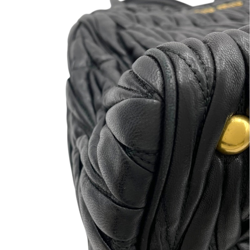 ミュウミュウ miu miu マテラッセハンドバッグ RNZ805 ブラック GD金具 レザー レディース ショルダーバッグ