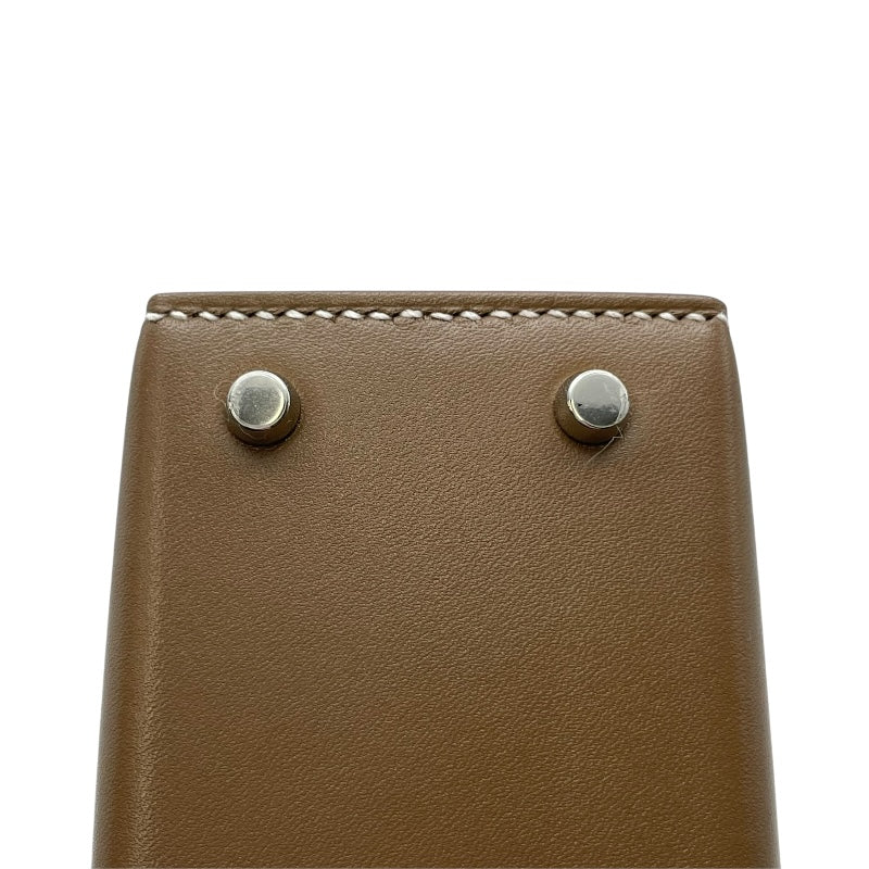 エルメス HERMES ミニケリー 外縫い W刻印　(2024年製) エトゥープ　シルバー金具 タデラクト レディース ショルダーバッグ