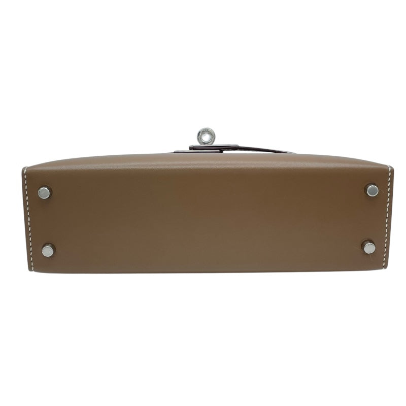 エルメス HERMES ミニケリー 外縫い W刻印　(2024年製) エトゥープ　シルバー金具 タデラクト レディース ショルダーバッグ