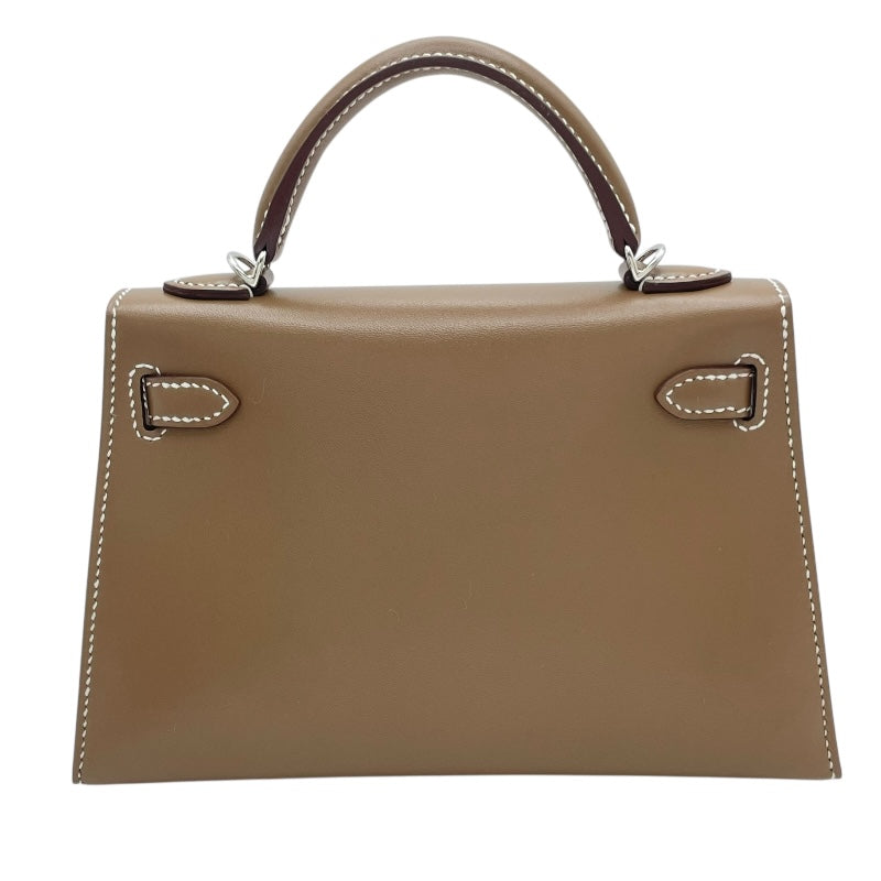 エルメス HERMES ミニケリー 外縫い W刻印　(2024年製) エトゥープ　シルバー金具 タデラクト レディース ショルダーバッグ