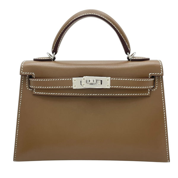 エルメス HERMES ミニケリー 外縫い W刻印　(2024年製) エトゥープ　シルバー金具 タデラクト レディース ショルダーバッグ