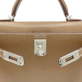 エルメス HERMES ミニケリー 外縫い W刻印　(2024年製) エトゥープ　シルバー金具 タデラクト レディース ショルダーバッグ