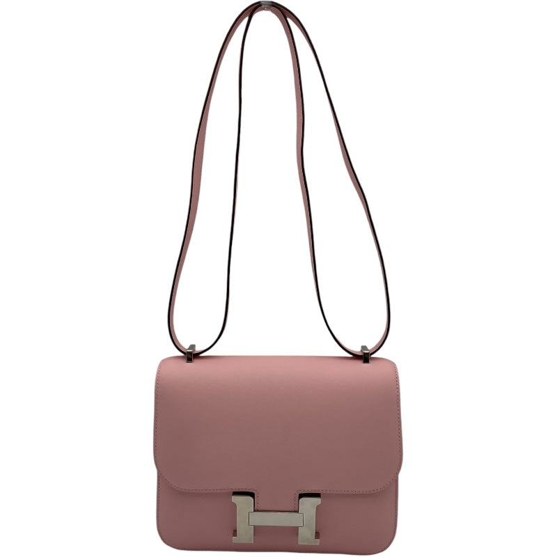 エルメス HERMES コンスタンス3 ミニ W刻 ローズサクラ SV金具 スイフト レディース ショルダーバッグ
