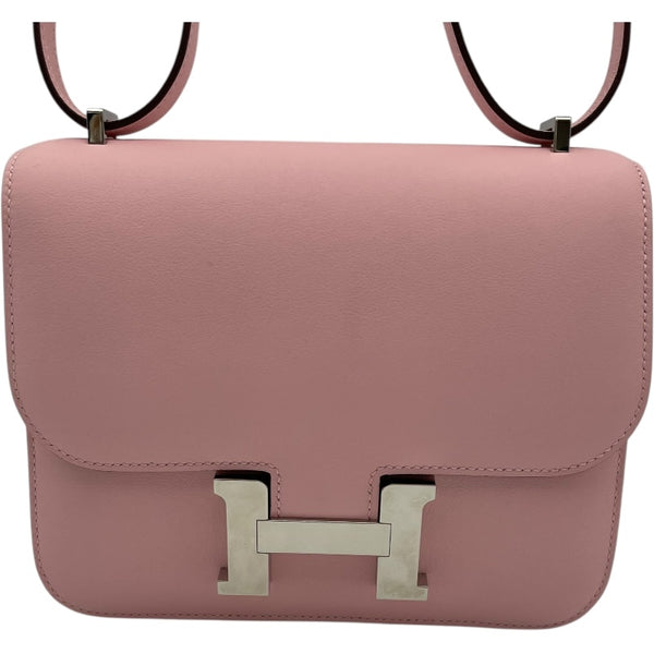 エルメス HERMES コンスタンス3 ミニ W刻 ローズサクラ SV金具 スイフト レディース ショルダーバッグ