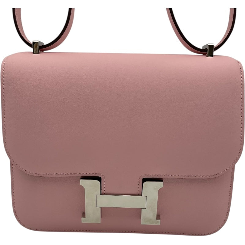 エルメス HERMES コンスタンス3 ミニ W刻 ローズサクラ SV金具 スイフト レディース ショルダーバッグ