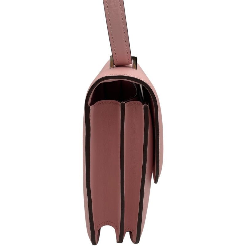 エルメス HERMES コンスタンス3 ミニ W刻 ローズサクラ SV金具 スイフト レディース ショルダーバッグ