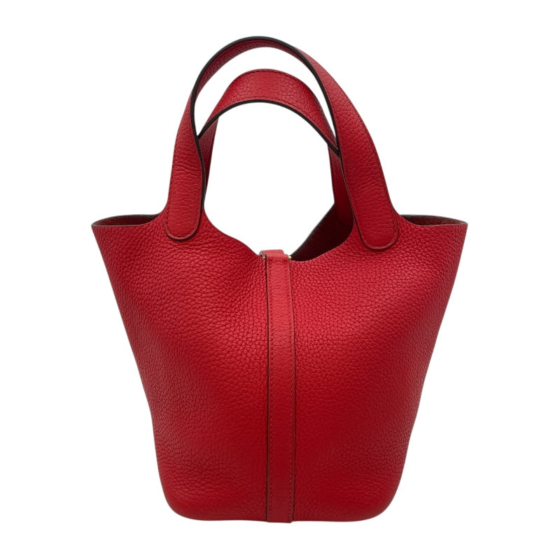 エルメス HERMES ピコタンロックPM D刻印 レッド GD金具 トリヨンクレマンス ユニセックス ハンドバッグ