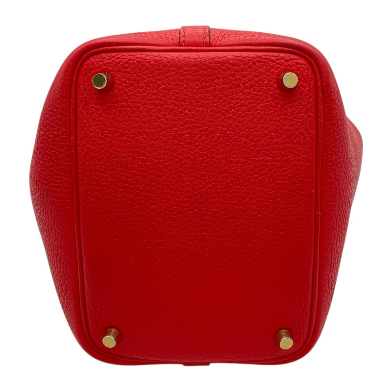 エルメス HERMES ピコタンロックPM D刻印 レッド GD金具 トリヨンクレマンス ユニセックス ハンドバッグ