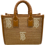 バーバリー BURBERRY 2WAY ハンドバッグ ベージュ ラフィア レディース ハンドバッグ