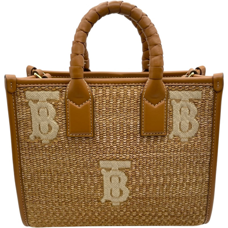 バーバリー BURBERRY 2WAY ハンドバッグ ベージュ ラフィア レディース ハンドバッグ