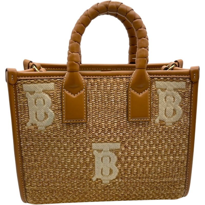 バーバリー BURBERRY 2WAY ハンドバッグ ベージュ ラフィア レディース ハンドバッグ