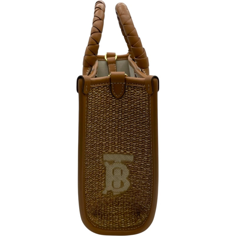 バーバリー BURBERRY 2WAY ハンドバッグ ベージュ ラフィア レディース ハンドバッグ