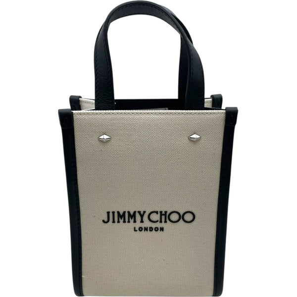 ジミーチュウ JIMMY CHOO 2WAY ショルダーバッグ ホワイト・ブラック キャンバス・レザー レディース ショルダーバッグ