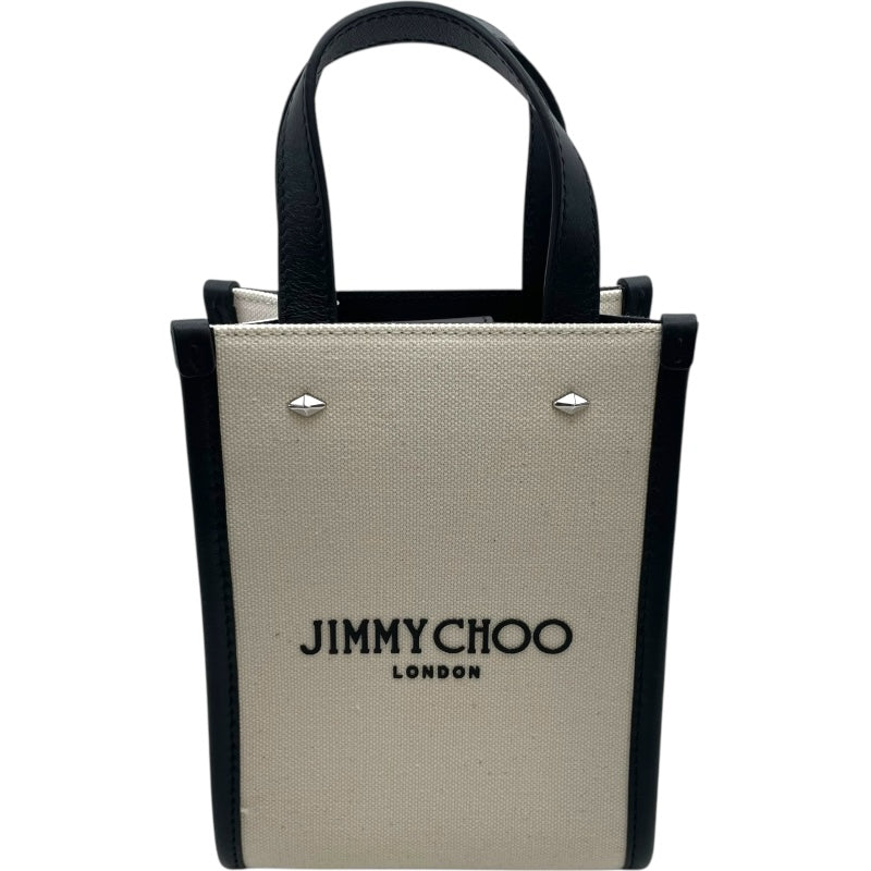 ジミーチュウ JIMMY CHOO 2WAY ショルダーバッグ ホワイト・ブラック キャンバス・レザー レディース ショルダーバッグ