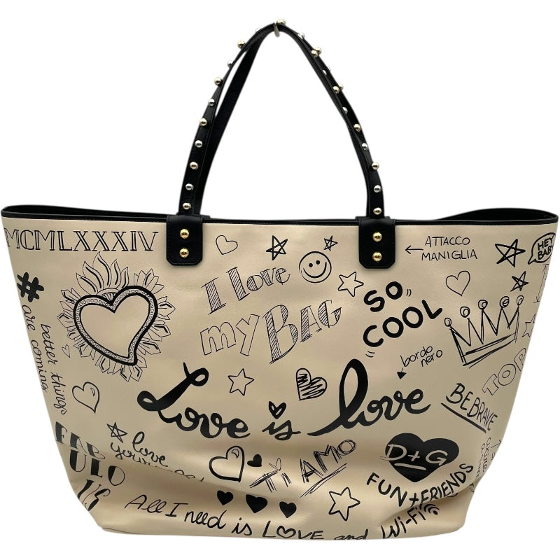 ドルチェ＆ガッバーナ Dolce & Gabbana トートバッグ ベージュ/ブラック レザー レディース トートバッグ