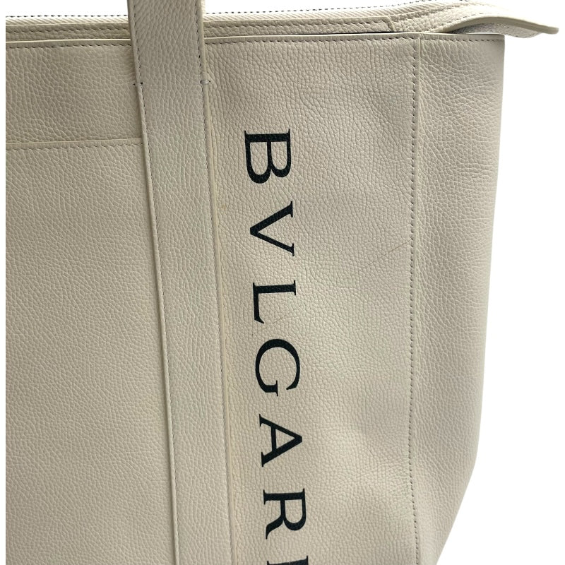 ブルガリ BVLGARI フラグメント トート 290779 ホワイト レザー ユニセックス トートバッグ