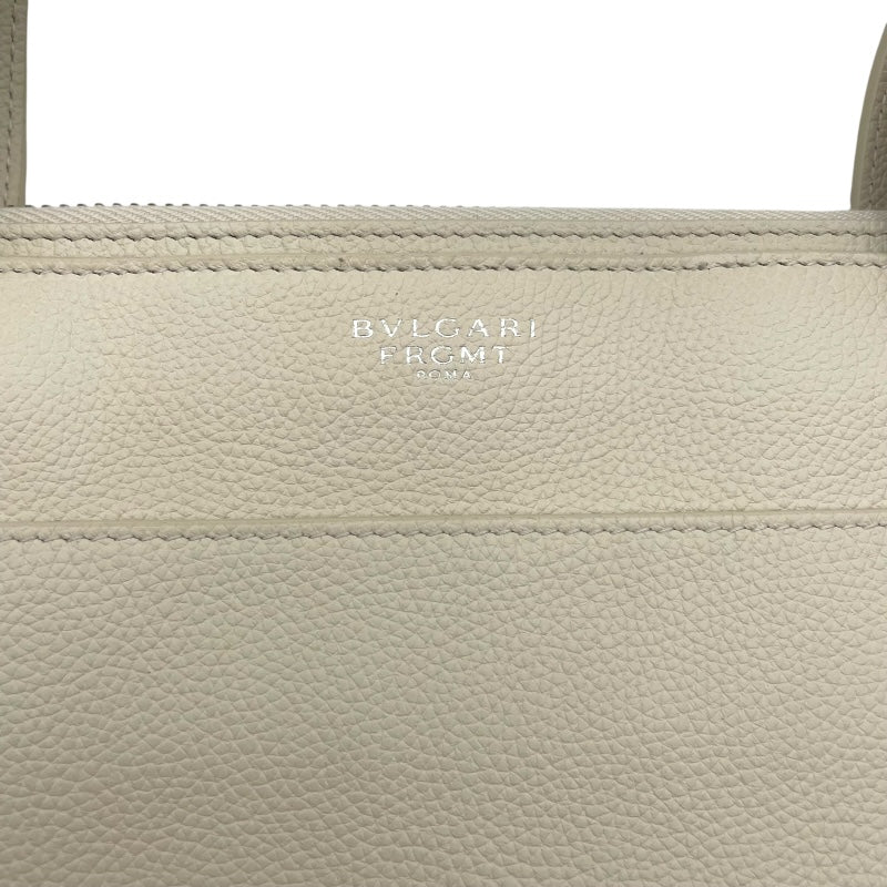 ブルガリ BVLGARI フラグメント トート 290779 ホワイト レザー ユニセックス トートバッグ