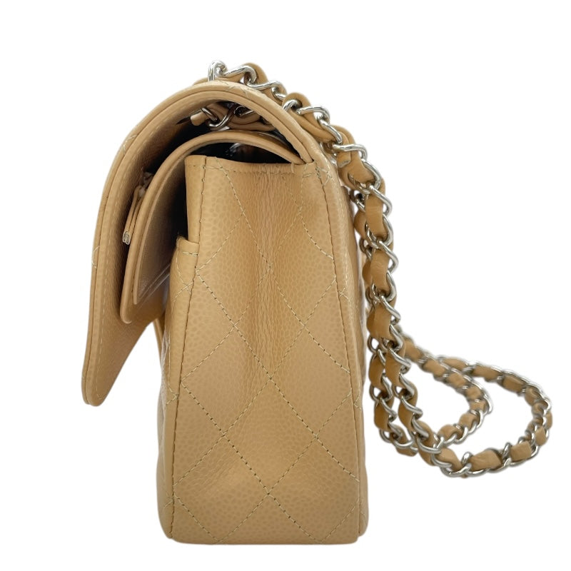 シャネル CHANEL マトラッセ25 A01112 ベージュ　シルバー金具 キャビアスキン レディース ショルダーバッグ
