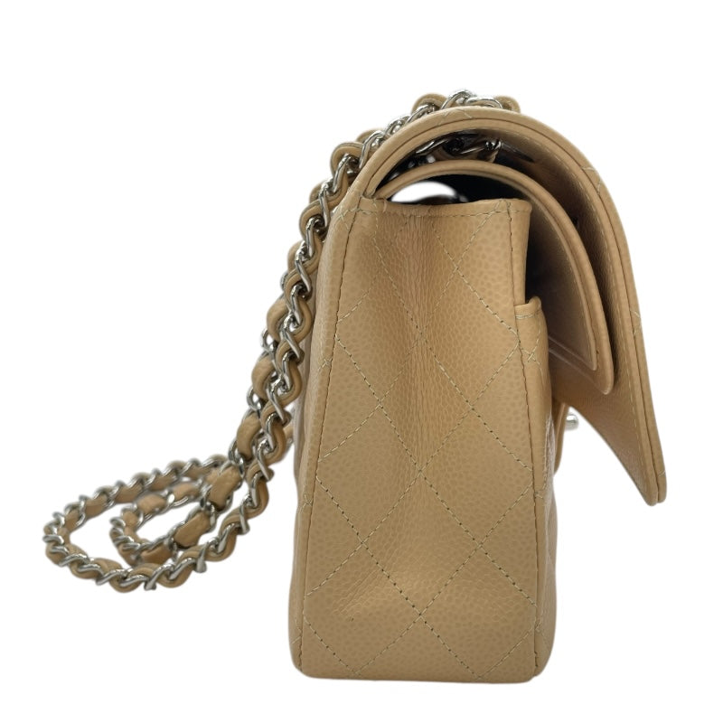 シャネル CHANEL マトラッセ25 A01112 ベージュ　シルバー金具 キャビアスキン レディース ショルダーバッグ