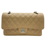 シャネル CHANEL マトラッセ25 A01112 ベージュ　シルバー金具 キャビアスキン レディース ショルダーバッグ