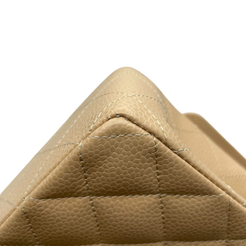 シャネル CHANEL マトラッセ25 A01112 ベージュ　シルバー金具 キャビアスキン レディース ショルダーバッグ