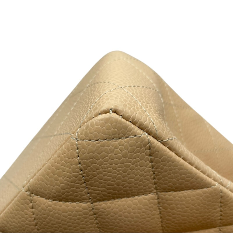 シャネル CHANEL マトラッセ25 A01112 ベージュ　シルバー金具 キャビアスキン レディース ショルダーバッグ