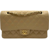 シャネル CHANEL マトラッセ25 A01112 17番台 ベージュ GD金具 キャビア レディース ショルダーバッグ