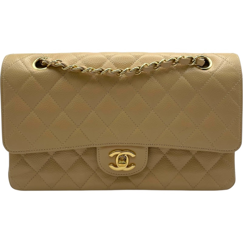 シャネル CHANEL マトラッセ25 A01112 17番台 ベージュ GD金具 キャビア レディース ショルダーバッグ