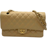 シャネル CHANEL マトラッセ25 A01112 17番台 ベージュ GD金具 キャビア レディース ショルダーバッグ