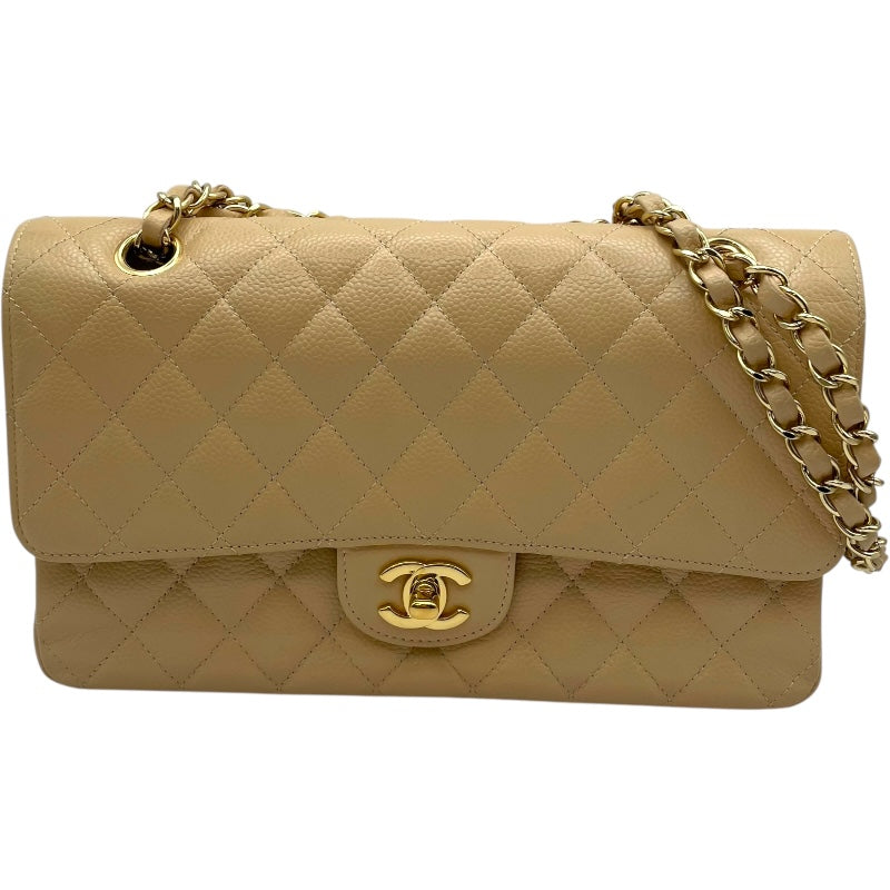 シャネル CHANEL マトラッセ25 A01112 17番台 ベージュ GD金具 キャビア レディース ショルダーバッグ