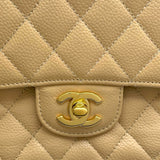 シャネル CHANEL マトラッセ25 A01112 17番台 ベージュ GD金具 キャビア レディース ショルダーバッグ