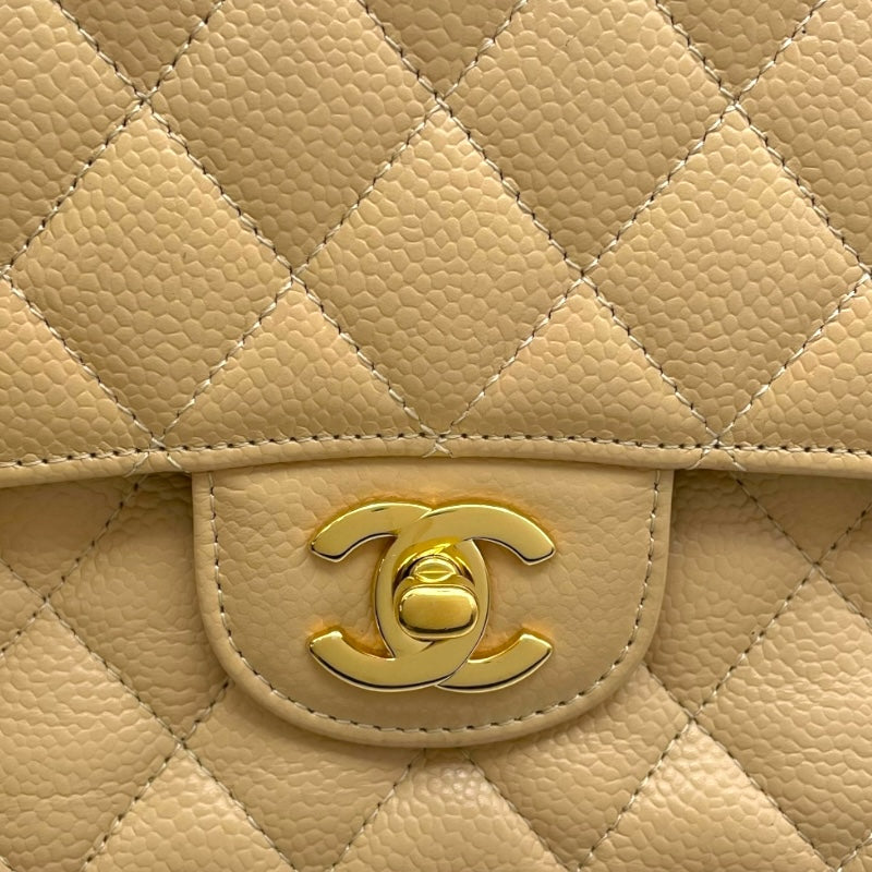 シャネル CHANEL マトラッセ25 A01112 17番台 ベージュ GD金具 キャビア レディース ショルダーバッグ